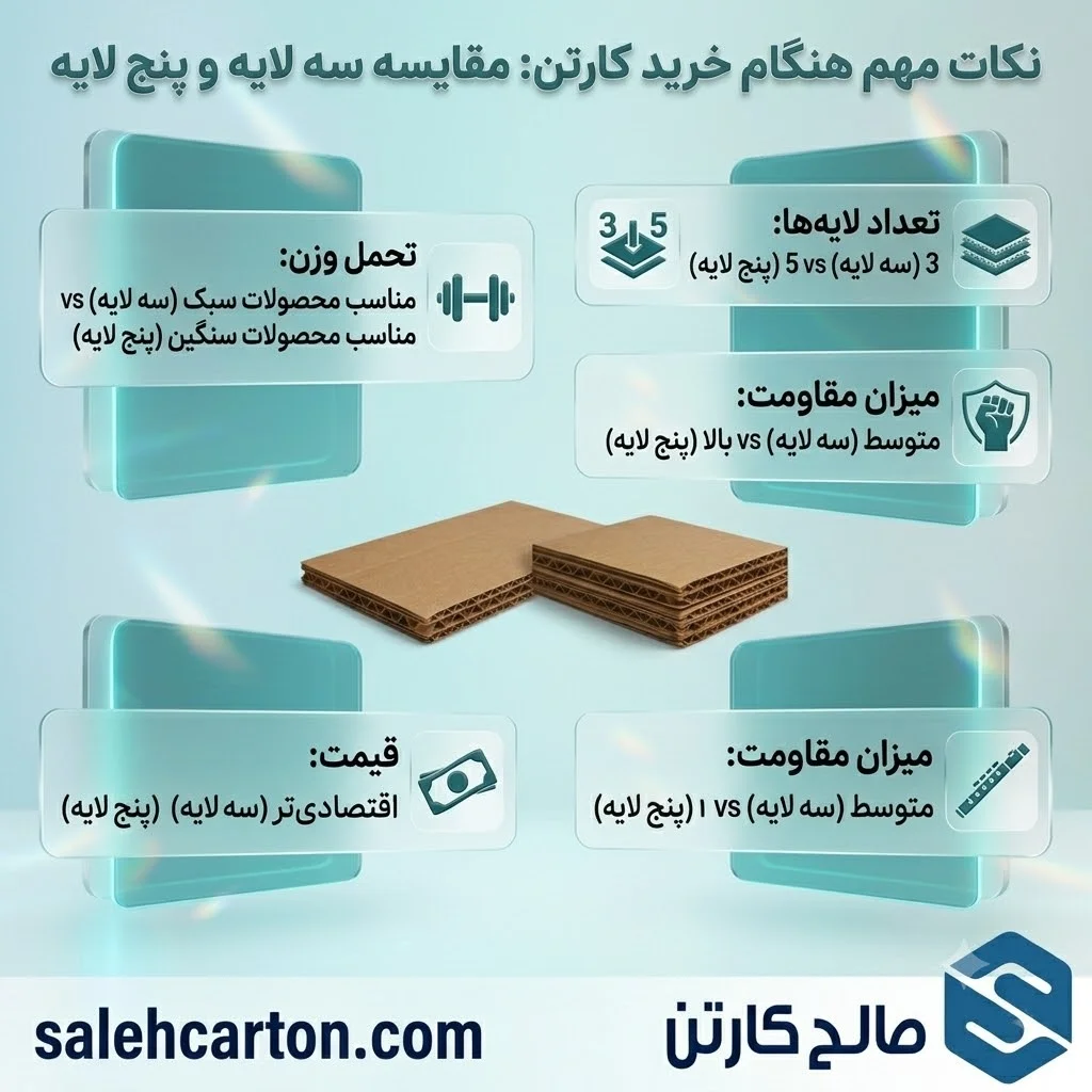 کارتن سه لایه بهتر است یا پنج لایه؟